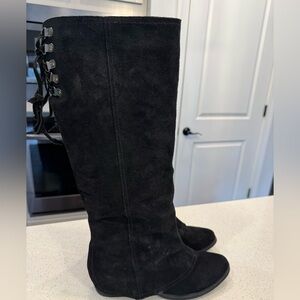 Naughty Monkey Arctic Solstice Boho Black Fold-Over Tall Boots
